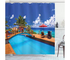 Sea Pool Beach Holiday Shower Curtain