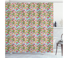 Narcissus and Magnolias Shower Curtain