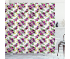 Watercolor Bouquet Leaves Shower Curtain