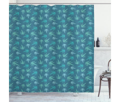 Exotic Leaves Foliage Shower Curtain