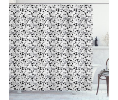 Greyscale Botanical Art Shower Curtain