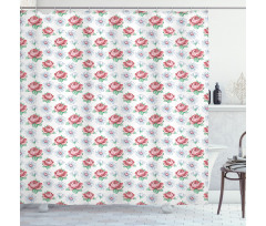 Vintage Rose and Chamomile Shower Curtain