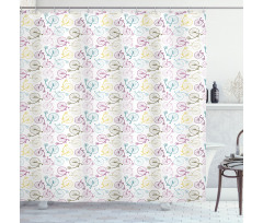 Colorful Retro Bike Pattern Shower Curtain