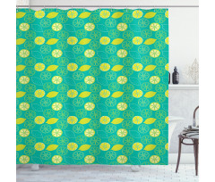 Pattern Citrus Lemons Shower Curtain