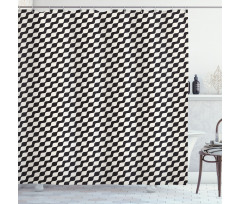 Monochromatic Wavy Stripes Shower Curtain