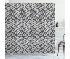 Greyscale Floral Graphic Shower Curtain