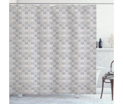 Squares with Wavy Lines Shower Curtain
