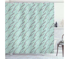 Hand Drawn Feathers Hippie Shower Curtain