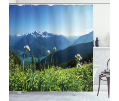 Diablo Lake Dandelions Shower Curtain