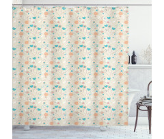 Abstract Art Floral Doodle Shower Curtain
