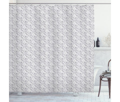 Outline Botanical Elements Shower Curtain