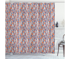 Insects on Stripes Shower Curtain