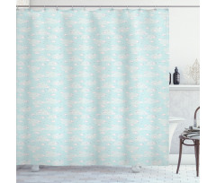 Sky with Clouds and Birds Shower Curtain