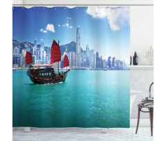 Hong Kong Harbour Boat Shower Curtain