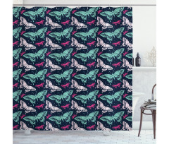 Vivid Butterfly Pattern Shower Curtain