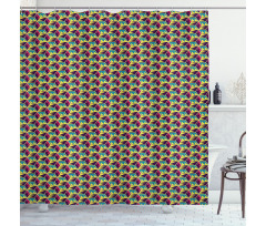 Retro Triangular Cubes Shower Curtain