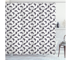 Sketchy Pattern Blueberry Shower Curtain