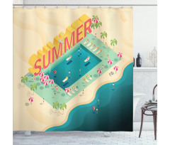 Summer Beach Ocean Fun Shower Curtain