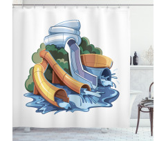 Aqua Park Water Slides Shower Curtain