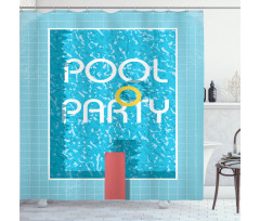 Retro Art Swimming Pool Shower Curtain