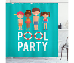 Happy Children Swimsuits Shower Curtain
