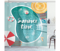 Top View Swimming Pool Shower Curtain