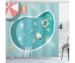 Aerial Poolside Image Shower Curtain