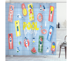 Doodle Characters Summer Shower Curtain