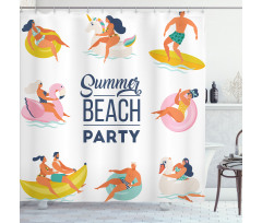 Doodle Summer Having Fun Shower Curtain