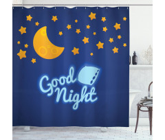 Nursery Bed Time Graphic Shower Curtain