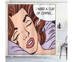 Pop Art Comic Beauty Sleep Shower Curtain