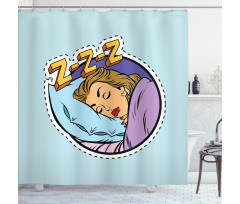 Comic Book Sleeping Girl Shower Curtain