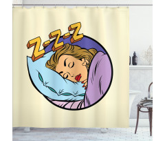 Beauty Sleeping Woman Pop Art Shower Curtain