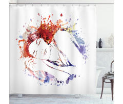 Beauty Sleeping Girl Shower Curtain