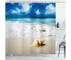 Nautical Sunny Coastline Shower Curtain
