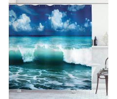 Caribbean Seascape Waves Shower Curtain