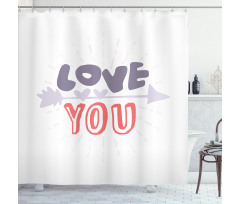 Valentines Day Theme Words Shower Curtain