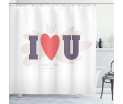 I Heart You Simple Pictogram Shower Curtain