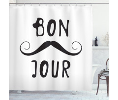 Manly Mustache and Bonjour Shower Curtain