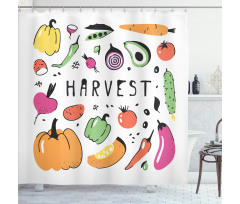 Drawing Fresh Food Shower Curtain