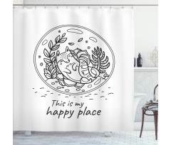 Positive Saying with Doodle Shower Curtain