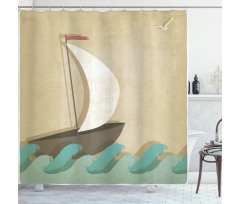 Seagulls Boating Marine Shower Curtain