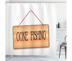 Hanged Signboard Image Shower Curtain