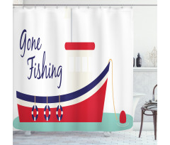 Cartoon Fishing Boat Shower Curtain