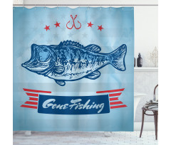 Throat Fish USA Flag Shower Curtain