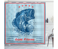 Vintage Trout Fish Shower Curtain