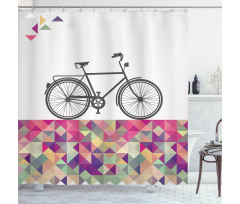 Bike over Color Mosaic Shower Curtain