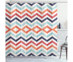 Zigzag Lines Stripes Shower Curtain