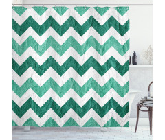 Pastel Chevrons Green Shower Curtain