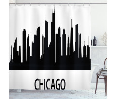 Chicago Line Silhouette Shower Curtain